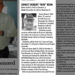 Obituary for Ernest Robert Rehn