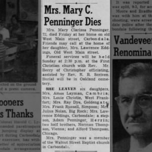 Mrs. Mary C. Penninger obituary