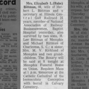Mrs. Elizabeth Laguzzi Bittman Obituary