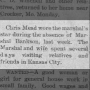 Arthur Bankson and wife visit relatives in Kansas City