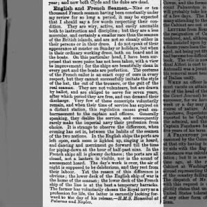 English & French Seamen - writer making comparisons. UttoxeterNew Era - Wed 2 Sept 1863