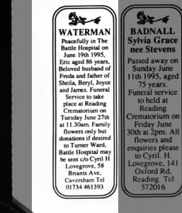 Obituary for Eric WATERMAN