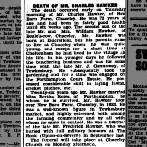 Obituary for CHARLES HAWKER