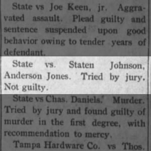 State vs Staten Johnson, Anderson Jones