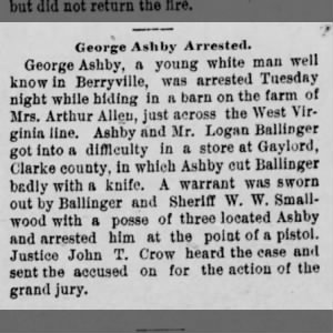 George Ashby Arrested