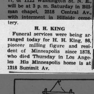 H.H. King Funeral Arrangements