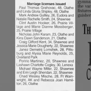 marriage licenses