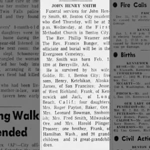 Obituary for JOHN HENRY SMITH