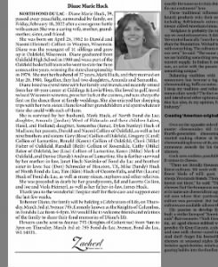 Obituary for Diane Collien Huck 1962-2022