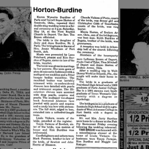 Marriage of Burdine / Horton