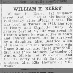 Obituary for WILUAM H BEERY