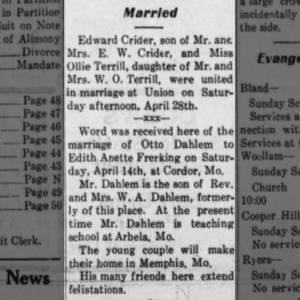 Marriage of Dahlem / Terrill