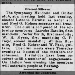 Symphony Mandolin and Guitar Club - Officer
