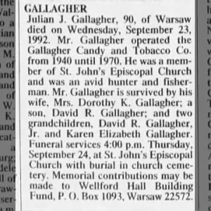 Obituary for Julian J GAIiAGIIER