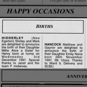 Emily Birth Announcement
