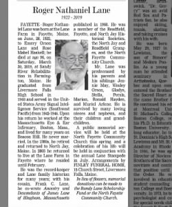 Obituary for Roger Nathaniel Lane
