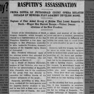 Rasputin assassination - Madyson Mace  