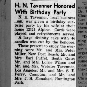 Newton H. Tavenner surprise birthday party