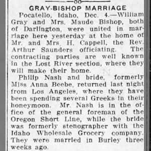 gray  bishop marriage