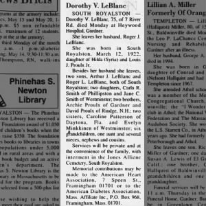 Dorothy Proulx LeBlanc obituary