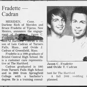 Marriage of Cadran/ Fradette