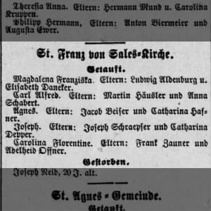 Der Wandered newspaper  March 21, 1889