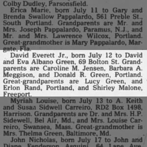 Son born David Everett Green
