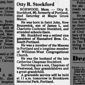 Obituary for Otty R Stockford