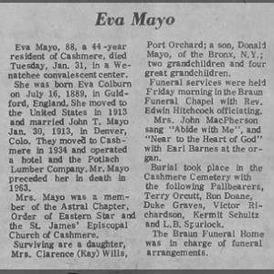 Obituary for Eva Mayo