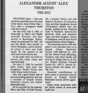 Obituary for ALEXANDER AUGUST THURSTON