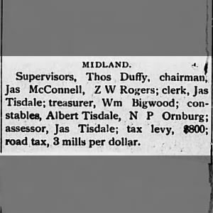 1900 William Bigwood, treasurer for Midland township