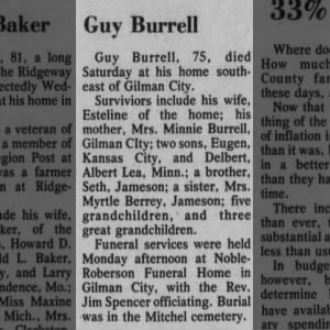 Obituary for Guy Burrell