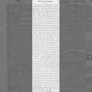 Abortion of Mary Donahue December 16, 1875 newspaper