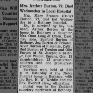 Obituary for Arthur Burton
