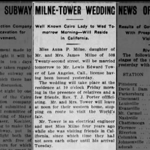 Marriage of Milne / Tower