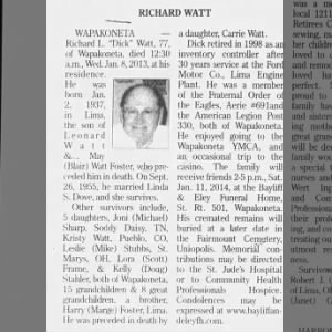 Obituary for Richard L WATT