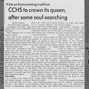 CCHS to crown its queen, after some soul-searching