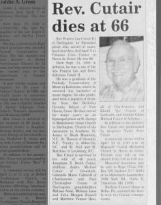 Obituary for Francis Lee Cutair III