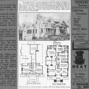 Leila Ross Wilburn - Architect - Advertisement of plans 1913