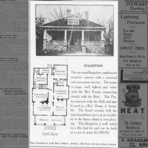 Leila Ross Wilburn - Architect - Advertisement of plans 1913