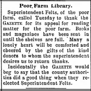 Library filled with donations at poor farm