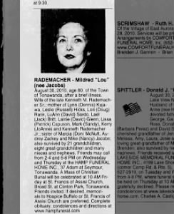 Obituary for Mildred RADEMACHER