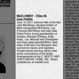 Ellen McElhinny - Obituary