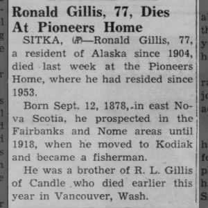 Obituary for Ronald Gillis