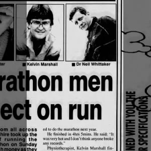 Kelvin Marshall - newspaper article marathon