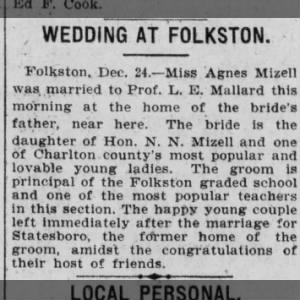 Marriage of Mizell / Mallard