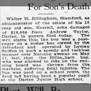 Everett Billingham fatal accident information.