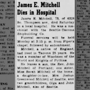 Obituary for James E. Mitchell