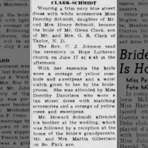 Marriage of Schmidt / Clark