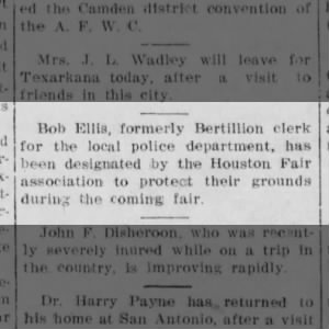 Bob Ellis, formerly Bertillon clerk...